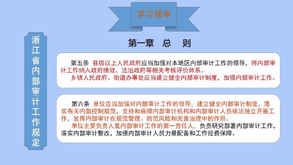 学习强审 《浙江省内部审计工作规定》（第三期）